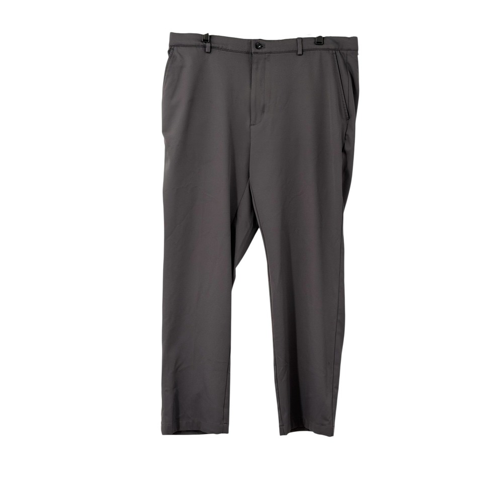 Greg Norman Mens Golf Pants Gray Performance Stretch Flat Front 38x30 Shark READ